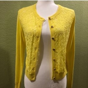 Forever 21 yellow detailed cardigan
